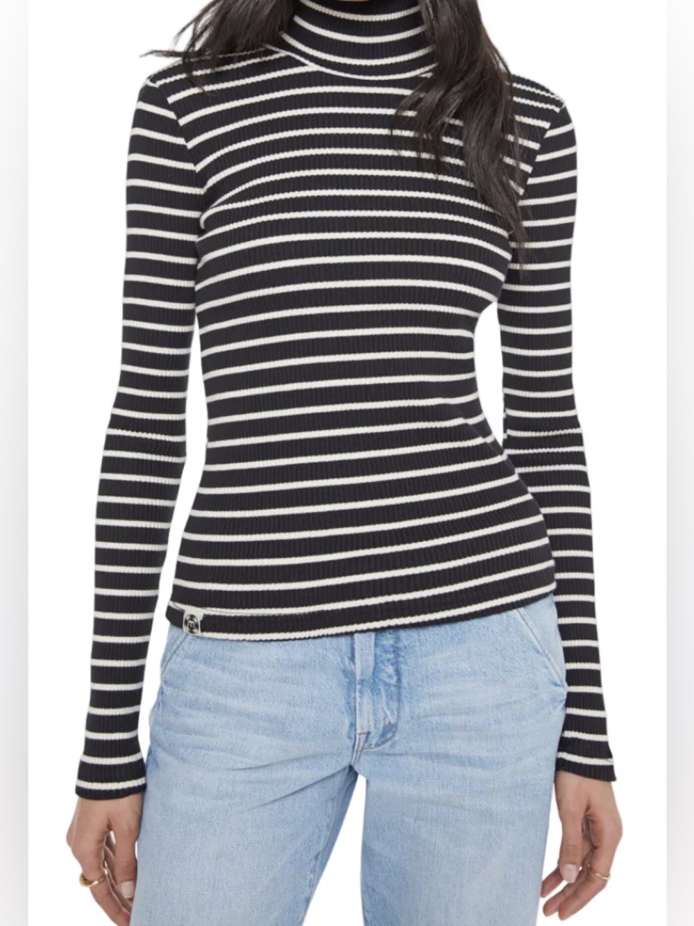 MOTHER - THE LONG SLEEVE HICKEY IN BLACK AND WHITE STRIPE